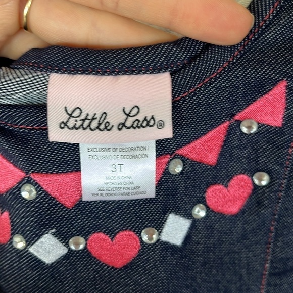 Brand New Little Lass 2-Piece Set Western Cowgirl Heart Ruffle Striped Leggings - Picture 11 of 12